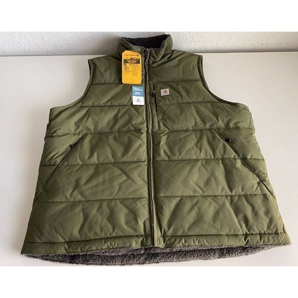 Carhartt Montana Insulated Green Vest Reversible Sherpa Lined DWR Women's Sz 1X - Picture 1 of 16